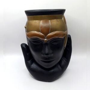 Black Godde Krishna annunaki ancient alien head vase SHIVA pleiadian bust Buddha